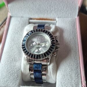 Invicta Silver Watch with Blue Highlights